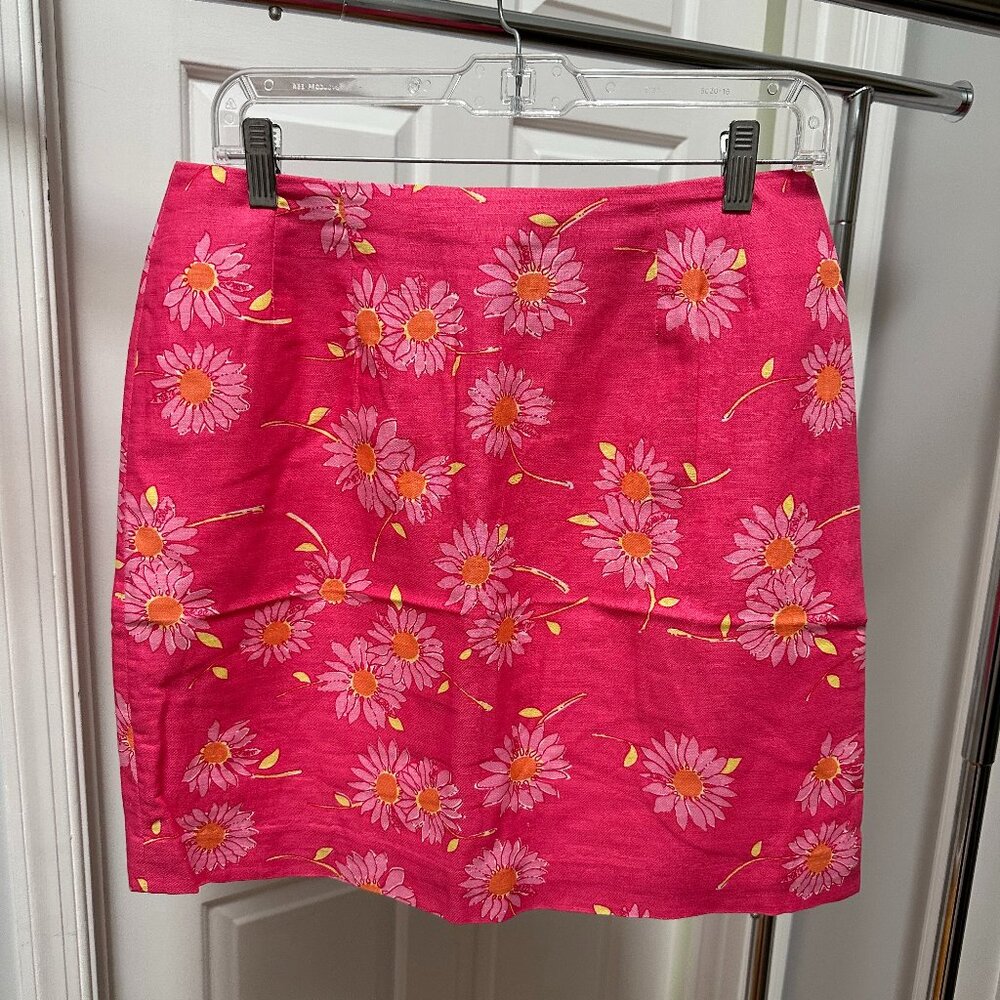 Lily Pulitzer Vintage White Label Pink Orange Yellow Skirt Size 10